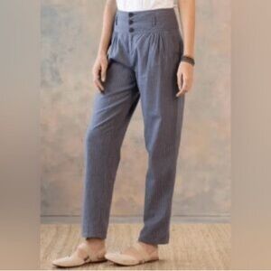 Sundance Cropped Striped Linen Blend Pants SZ P4